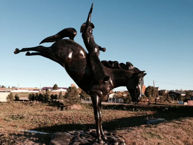 Cowboy on Rearing Bronco – 9 Feet Tall