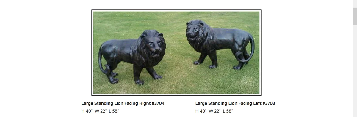 Left Lion / Right Lion. Standing Looking
