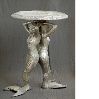 Double Mermaid Birdbath