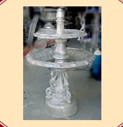 2 Tiers Swan Fountain Hex Bol