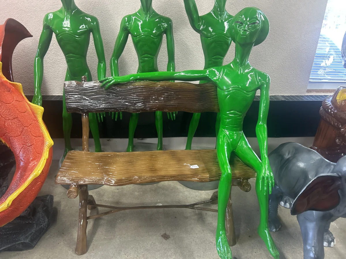 Alien Sitting On The Bench